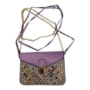 Mini Crossbody satchel Bag Multicolor Crystal.